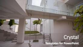  Presentation with white house - Audience pleasing theme consisting of contemporary beautiful modern white house backdrop and a  colored foreground