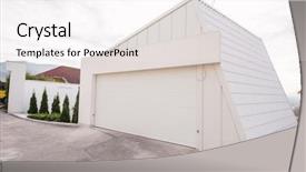  Presentation with white house - Slide deck consisting of contemporary beautiful modern white house background and a  colored foreground