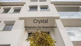  Presentation with white house - PPT theme consisting of contemporary beautiful modern white house background and a  colored foreground