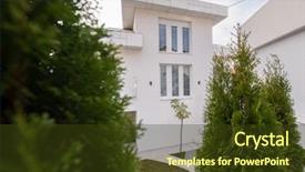  Presentation with white house - Colorful PPT layouts enhanced with contemporary beautiful modern white house backdrop and a  colored foreground