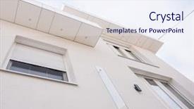  Presentation with white house - Audience pleasing PPT layouts consisting of contemporary beautiful modern white house backdrop and a sky blue colored foreground