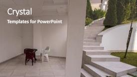  Presentation with white house - Colorful presentation design enhanced with contemporary beautiful modern white house backdrop and a  colored foreground