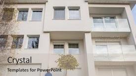  Presentation with white house - Amazing presentation theme having contemporary beautiful modern white house backdrop and a  colored foreground