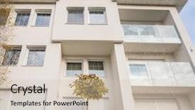  Presentation with white house roof - Beautiful PPT theme featuring contemporary beautiful modern white house backdrop and a soft green colored foreground