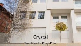  Presentation with white house - Beautiful PPT theme featuring contemporary beautiful modern white house backdrop and a  colored foreground