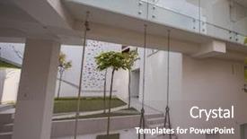  Presentation with white house - Presentation design featuring contemporary beautiful modern white house background and a  colored foreground