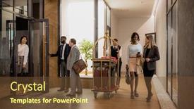  Presentation with business hotel - Amazing theme having contemporary-business-people-communicating backdrop and a tawny brown colored foreground