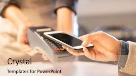  Presentation with contactless - Amazing slide set having contemporary businessman using system backdrop and a coral colored foreground