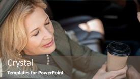  Presentation with taxi - Audience pleasing theme consisting of contemporary-businesswoman-in-grey-formalwear backdrop and a violet colored foreground