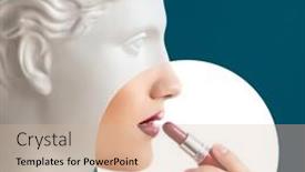  Presentation with deep blue - Colorful slide deck enhanced with contemporary-collage-of-plaster-statue backdrop and a soft green colored foreground