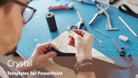  Presentation with parts - Presentation theme having contemporary-craftsman-sewing-two-parts background and a coral colored foreground