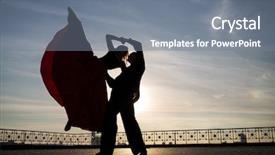  Presentation with couple - Cool new PPT layouts with contemporary dance - silhouette of a beautiful young backdrop and a gray colored foreground