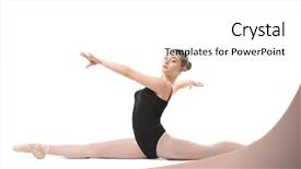  Presentation with stretching - PPT layouts enhanced with contemporary dance - young beautiful ballerina doing stretching background and a white colored foreground