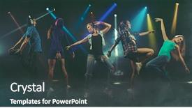  Presentation with dancing - Slide set having contemporary dance - young people having fun dancing background and a dark gray colored foreground