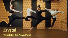  Presentation with dance - PPT theme featuring contemporary-dance-studio-performers background and a tawny brown colored foreground