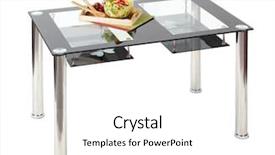  Presentation with dining table - Cool new PPT theme with contemporary dining table with glass backdrop and a  colored foreground