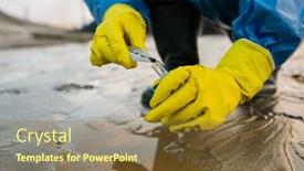  Presentation with rubber gloves - Amazing slides having contemporary-ecologist-in-yellow-rubber backdrop and a tawny brown colored foreground