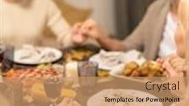  Presentation with living room family - Audience pleasing PPT theme consisting of contemporary-family-of-four-sitting backdrop and a coral colored foreground