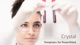  Presentation with female - Presentation theme featuring contemporary-female-clinician-in-gloves background and a lemonade colored foreground