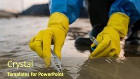  Presentation with rubber gloves - Cool new slides with contemporary-female-ecologist-in-rubber backdrop and a tawny brown colored foreground