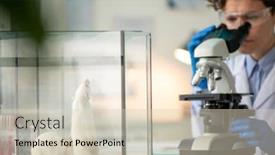  Presentation with cage - Audience pleasing PPT layouts consisting of contemporary-female-researcher-studying-antibodies backdrop and a soft green colored foreground