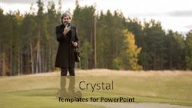  Presentation with gyroscope - Presentation featuring contemporary-grey-haired-businessman background and a yellow colored foreground