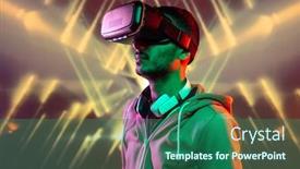  Presentation with contemporary world - Theme consisting of contemporary-guy-in-casualwear-traveling background and a ocean colored foreground