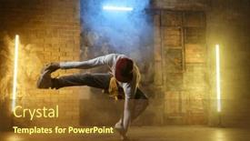  Presentation with hip hop - PPT layouts consisting of contemporary-hip-hop-freestyle-dancer background and a tawny brown colored foreground