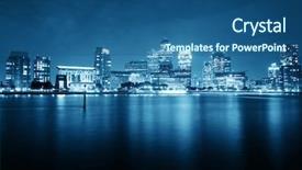  Presentation with london - Theme with contemporary history - canary wharf business district background and a  colored foreground