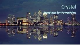  Presentation with london - Presentation featuring contemporary history - canary wharf business district background and a  colored foreground