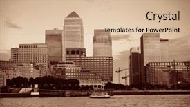  Presentation with black business - Audience pleasing slide deck consisting of contemporary history - canary wharf business district backdrop and a  colored foreground
