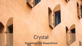  Presentation with history - Slide set featuring contemporary history - open mirror shutters background and a coral colored foreground