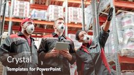  Presentation with intercultural - Theme featuring contemporary-intercultural-warehouse-workers background and a tawny brown colored foreground