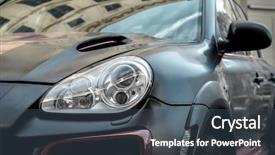  Presentation with luxury car - Slide set having contemporary luxury black car background and a ocean colored foreground