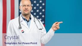  Presentation with american flag - Amazing presentation theme having contemporary-mature-american-clinician backdrop and a sky blue colored foreground