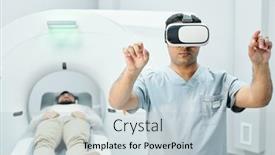  Presentation with race - PPT theme with contemporary-mixed-race-male-doctor background and a lemonade colored foreground