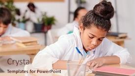  Presentation with chemical - Theme consisting of contemporary-mixed-race-schoolgirl background and a lemonade colored foreground