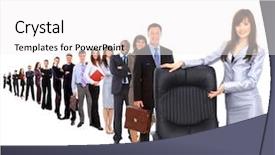  Presentation with office chair - Cool new PPT theme with contemporary office chair and businesswoman backdrop and a white colored foreground