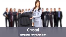  Presentation with office chair - PPT theme having contemporary office chair and businesswoman background and a gray colored foreground