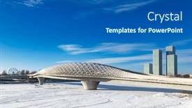  Presentation with pedestrian bridge - Theme with contemporary-pedestrian-atyrau-bridge-over background and a  colored foreground