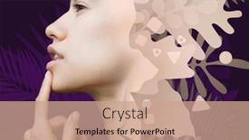  Presentation with floral abstract - Presentation design consisting of contemporary-portrait-of-a-young background and a coral colored foreground