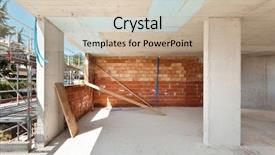  Presentation with building construction - Slide set featuring contemporary progressive - building construction site in progress background and a soft green colored foreground