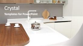  Presentation with kitchen design - Presentation theme enhanced with contemporary progressive - modern kitchen in the new background and a gray colored foreground