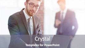  Presentation with office - Slide deck consisting of contemporary progressive education - handsome businessman is working background and a  colored foreground