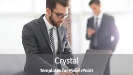  Presentation with office fruit - Colorful slide deck enhanced with contemporary progressive education - handsome businessman is working backdrop and a  colored foreground