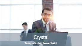  Presentation with young man holdng laptop on lap money - Slide set enhanced with contemporary progressive education - handsome businessman is working background and a  colored foreground