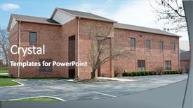  Presentation with parking lot - Colorful PPT layouts enhanced with contemporary red brick building backdrop and a violet colored foreground