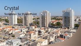  Presentation with residential - Amazing presentation design having contemporary residential buildings and houses backdrop and a light blue colored foreground