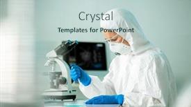  Presentation with substance - Cool new PPT layouts with contemporary-scientist-in-protective-coveralls backdrop and a lemonade colored foreground