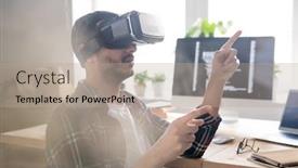  Presentation with developer - Colorful theme enhanced with contemporary-software-developer-in-vr backdrop and a mint green colored foreground